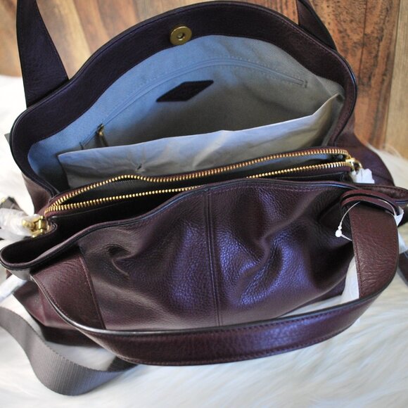 NWT Fossil Maya Satchel Handbag Crossbody Purse Fig - Picture 3 of 6